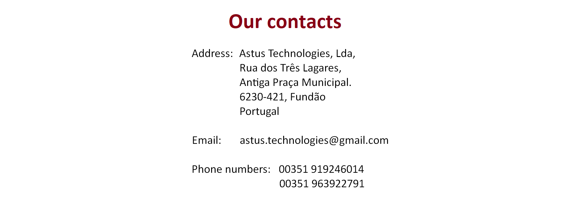 Our Contacts